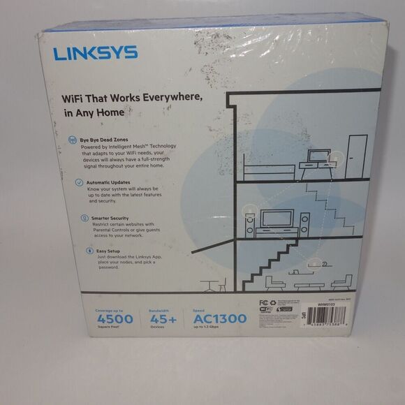 NEW Linksys Velop AC1300 Dual-Band Mesh Wi-Fi 5 System (3 Pack) White - Picture 7 of 9